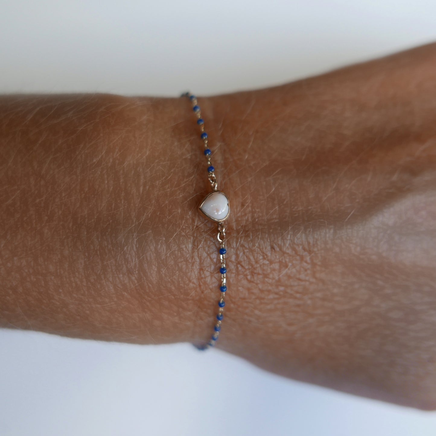 White coral Heart Bracelet ( Angel skin)