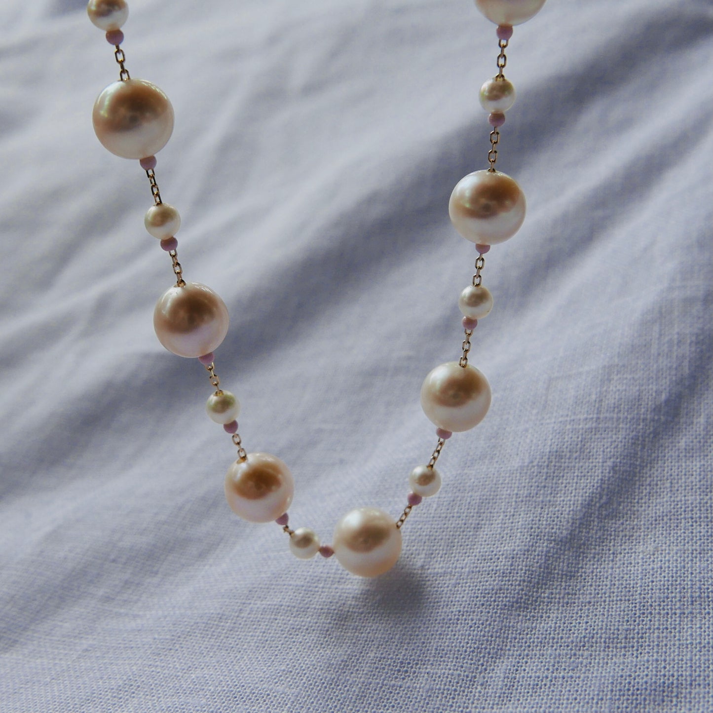 Infinity akoya half pearls necklace