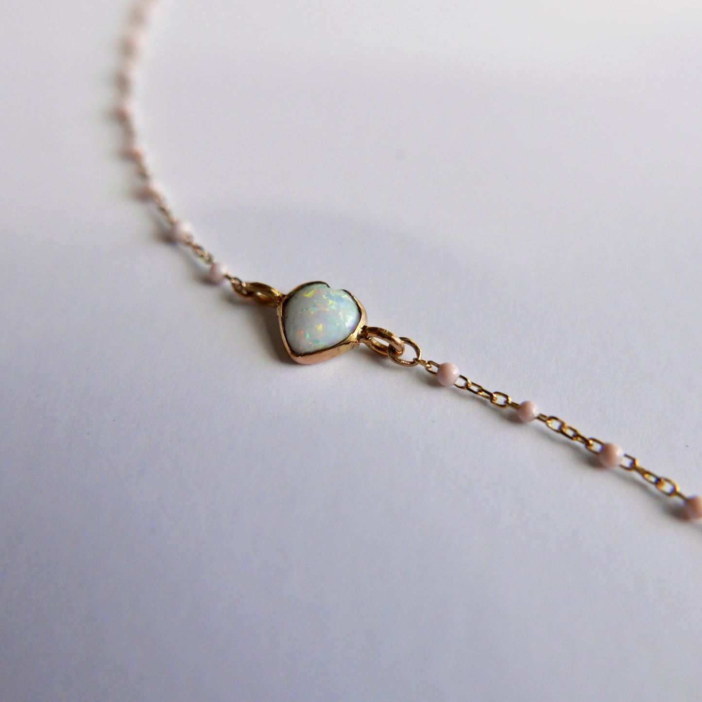 Opal heart bracelet