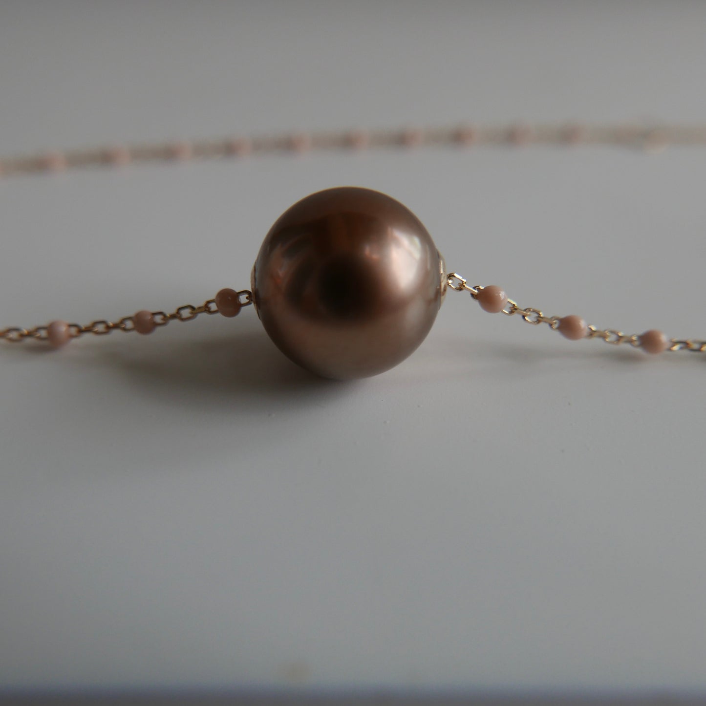 Chocolate tahitian pearl necklace