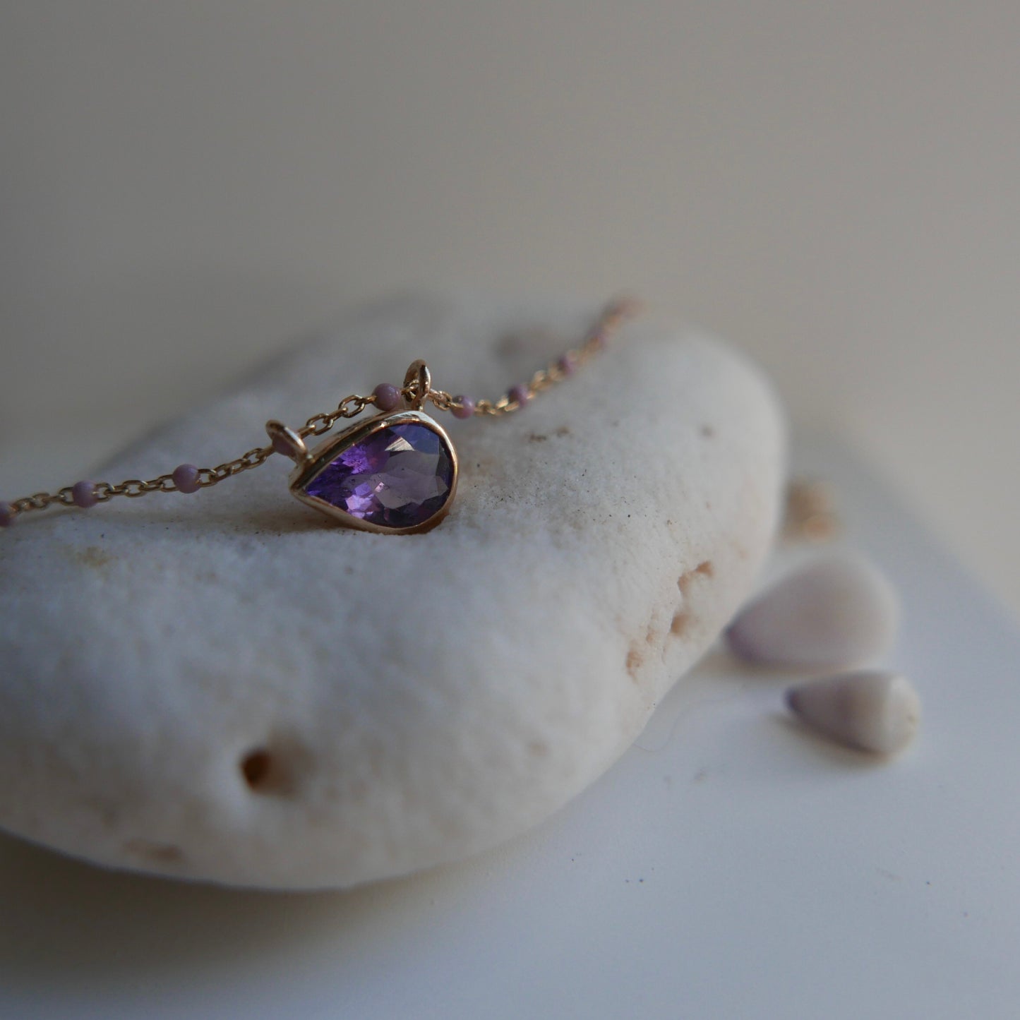 Gocce di mare -seadrops- Necklace in aquamarine , amethyst or tourmaline