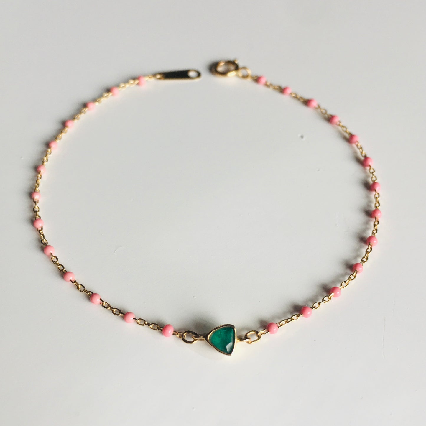 Emerald mini trillion bracelet