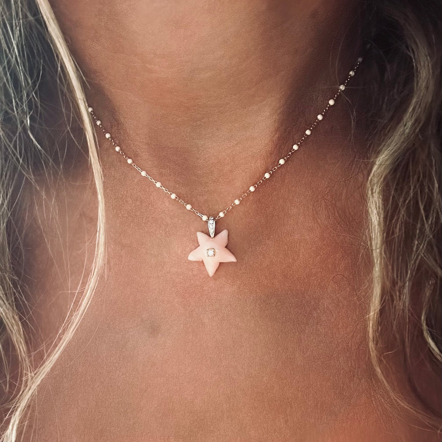 Mermaid starfish necklace with diamonds -New Summer 24-