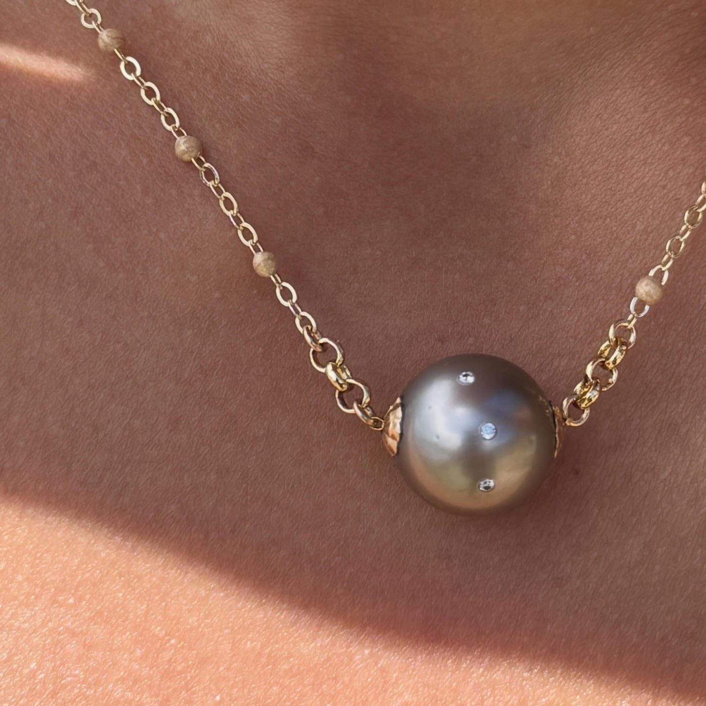 Bora Bora constellation tahitian pearl necklace