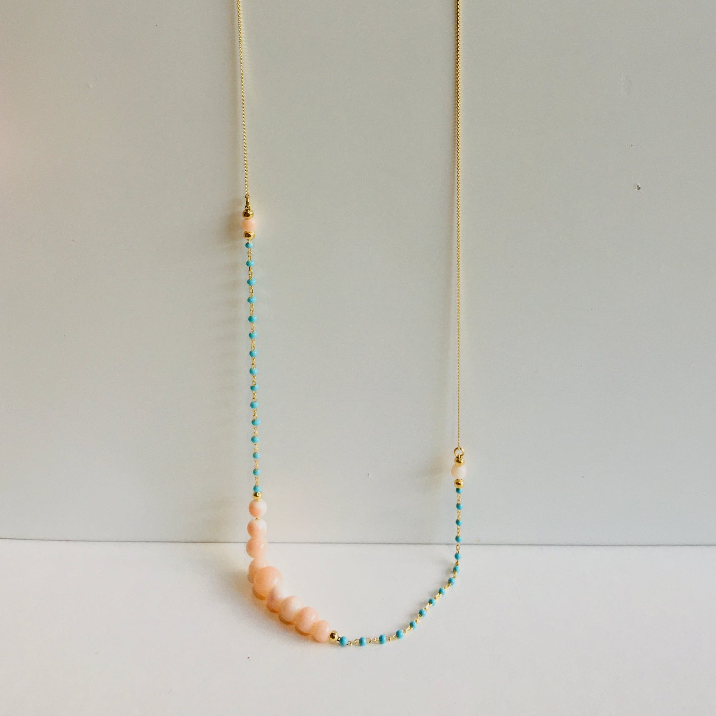 Waikiki Mermaid Necklace - Coral beads and enamel