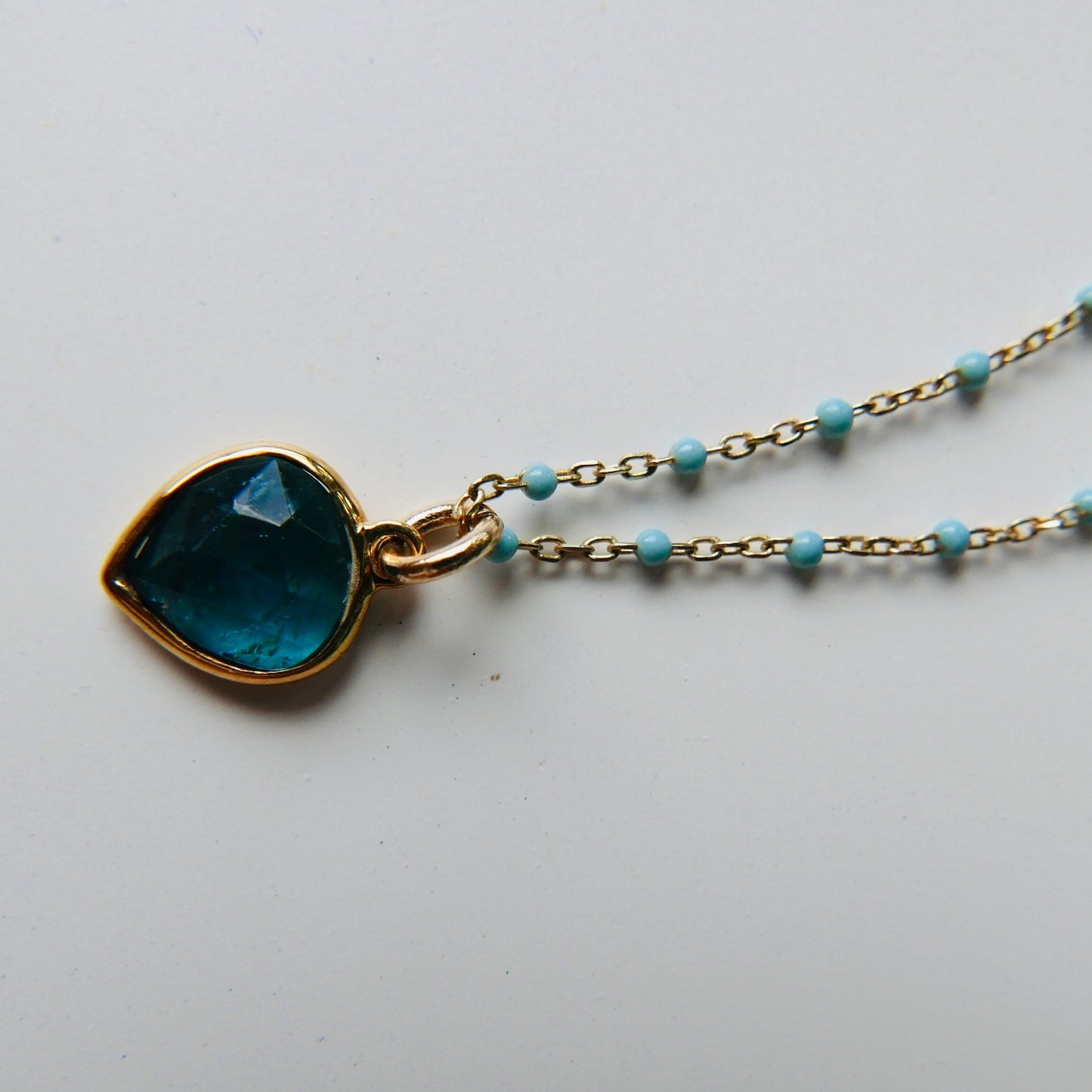 Infinity blue Necklace - 10kt/18kt gold