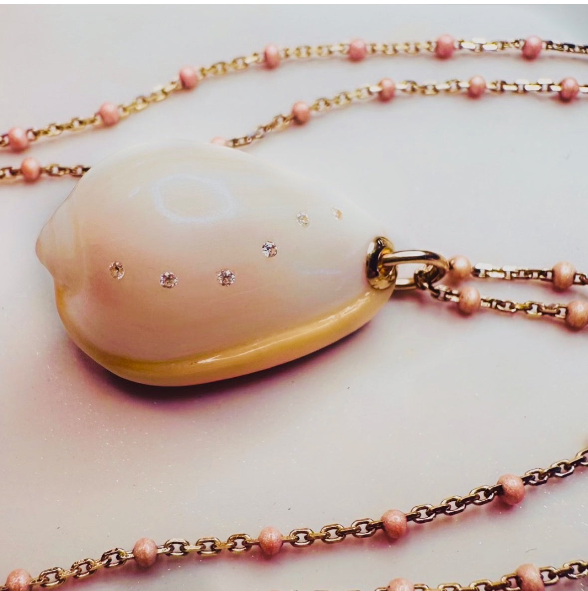 Pink martini Seashell necklace