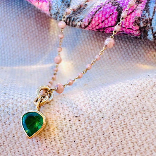 Heartdrop Emerald Necklace 18kt gold