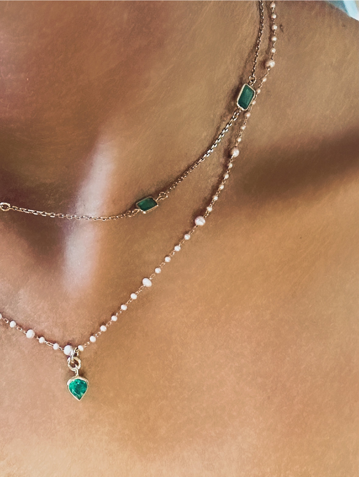 Heartdrop Emerald Necklace 18kt gold