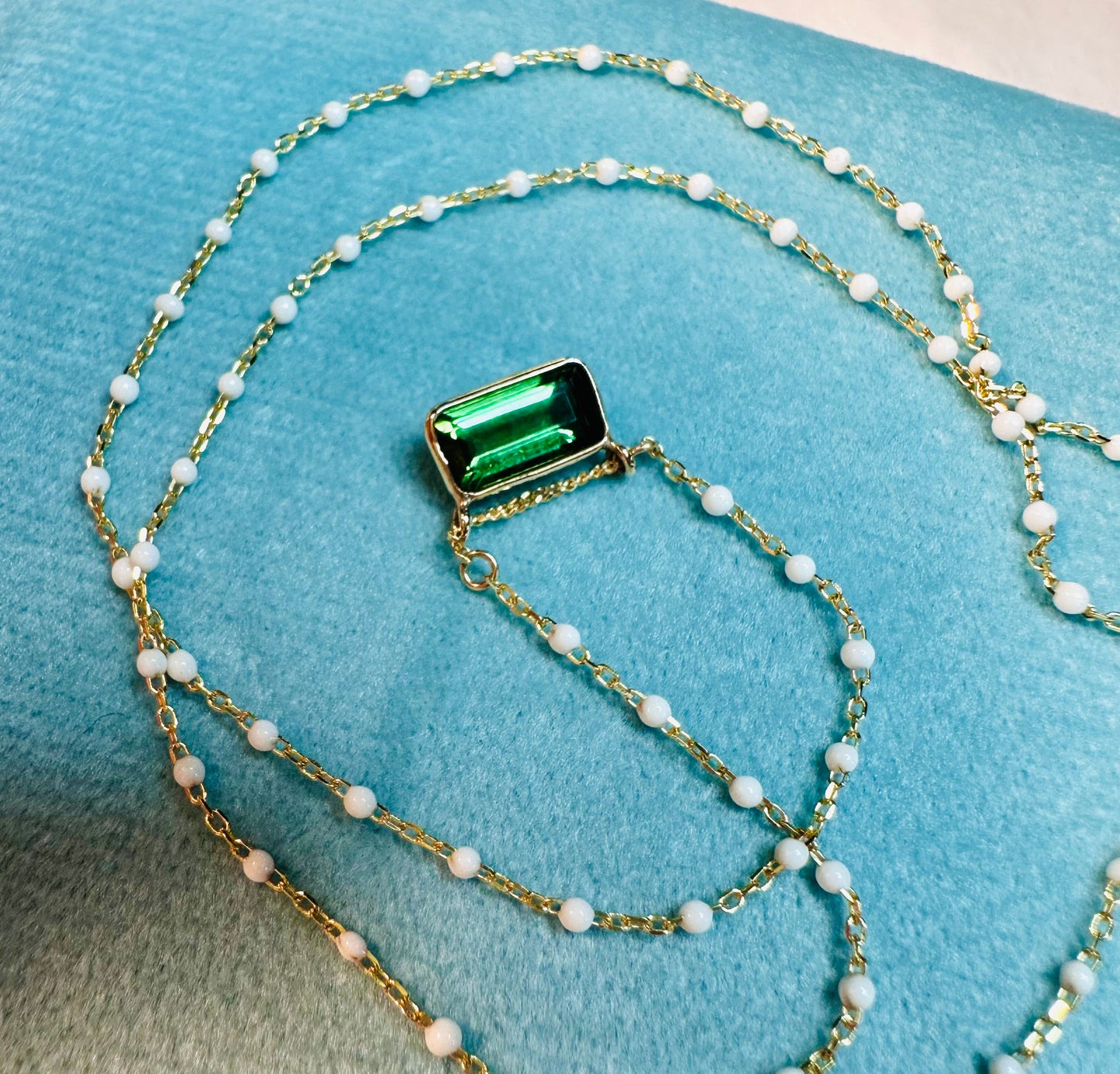 Green Baguette Necklace