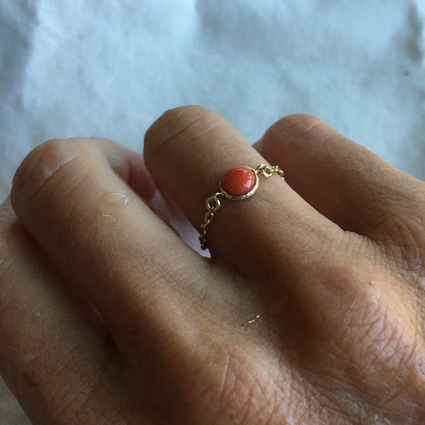 Deep Sea Coral chain Ring