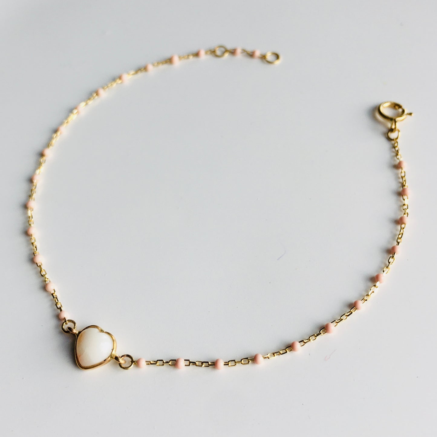 White coral Heart Bracelet ( Angel skin)