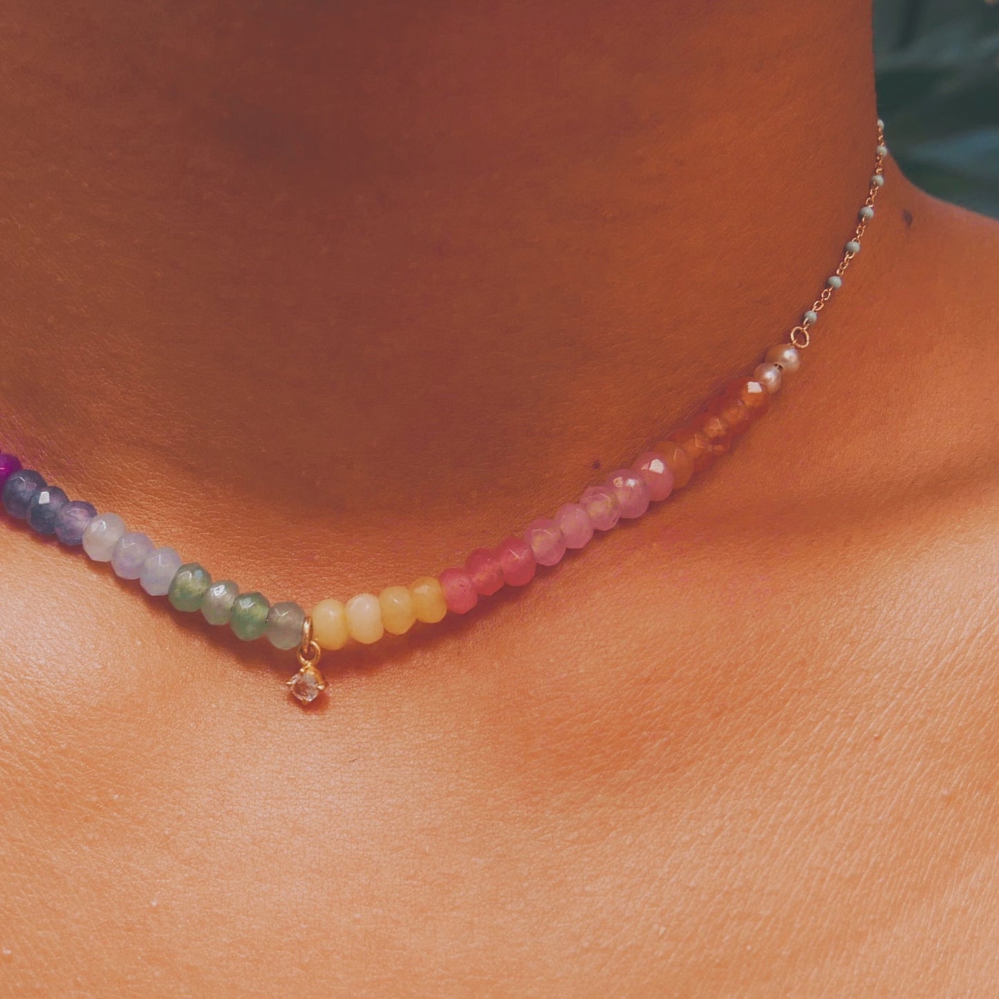 Rainbow Gem Necklace