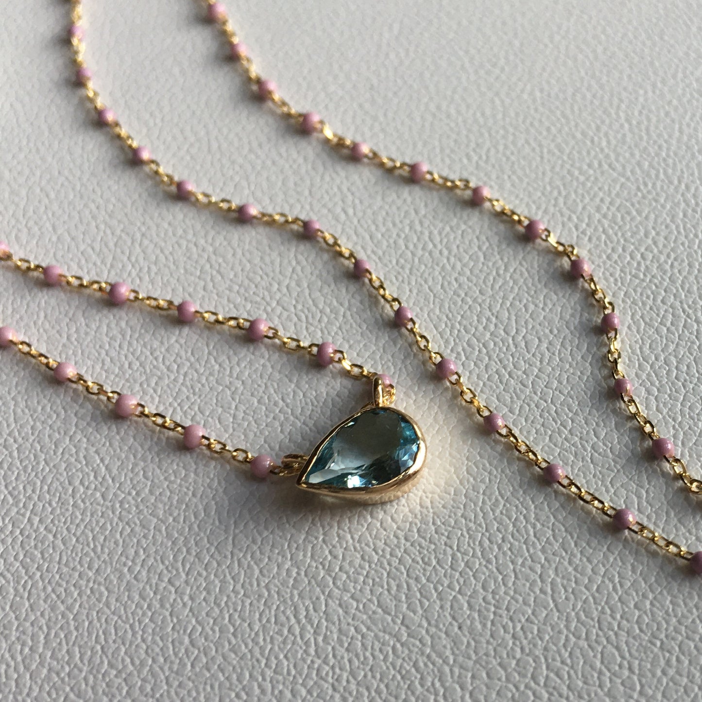 Gocce di mare -seadrops- Necklace in aquamarine , amethyst or tourmaline