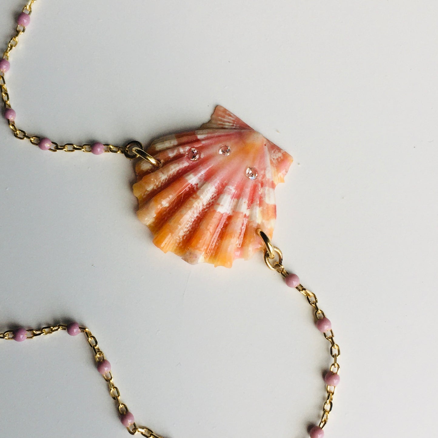 Baby Sunrise Shell Bracelet with Diamonds trio