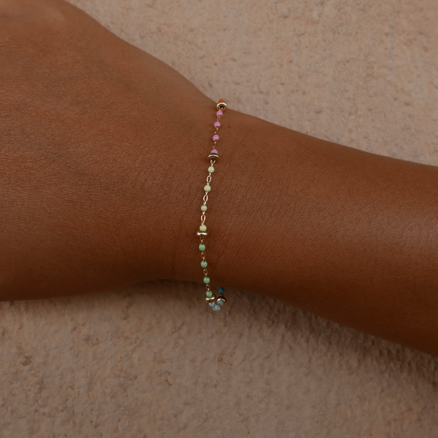 Infinity Rainbow with gold beads NEW EDITION