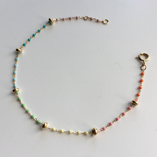 Infinity Rainbow with gold beads NEW EDITION